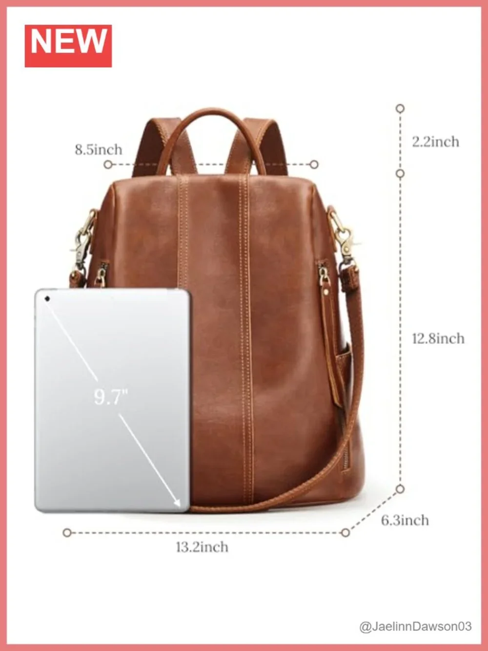 Genuine Leather Women's Backpack Purse Anti-Theft Rucksack Shoulder Bag
